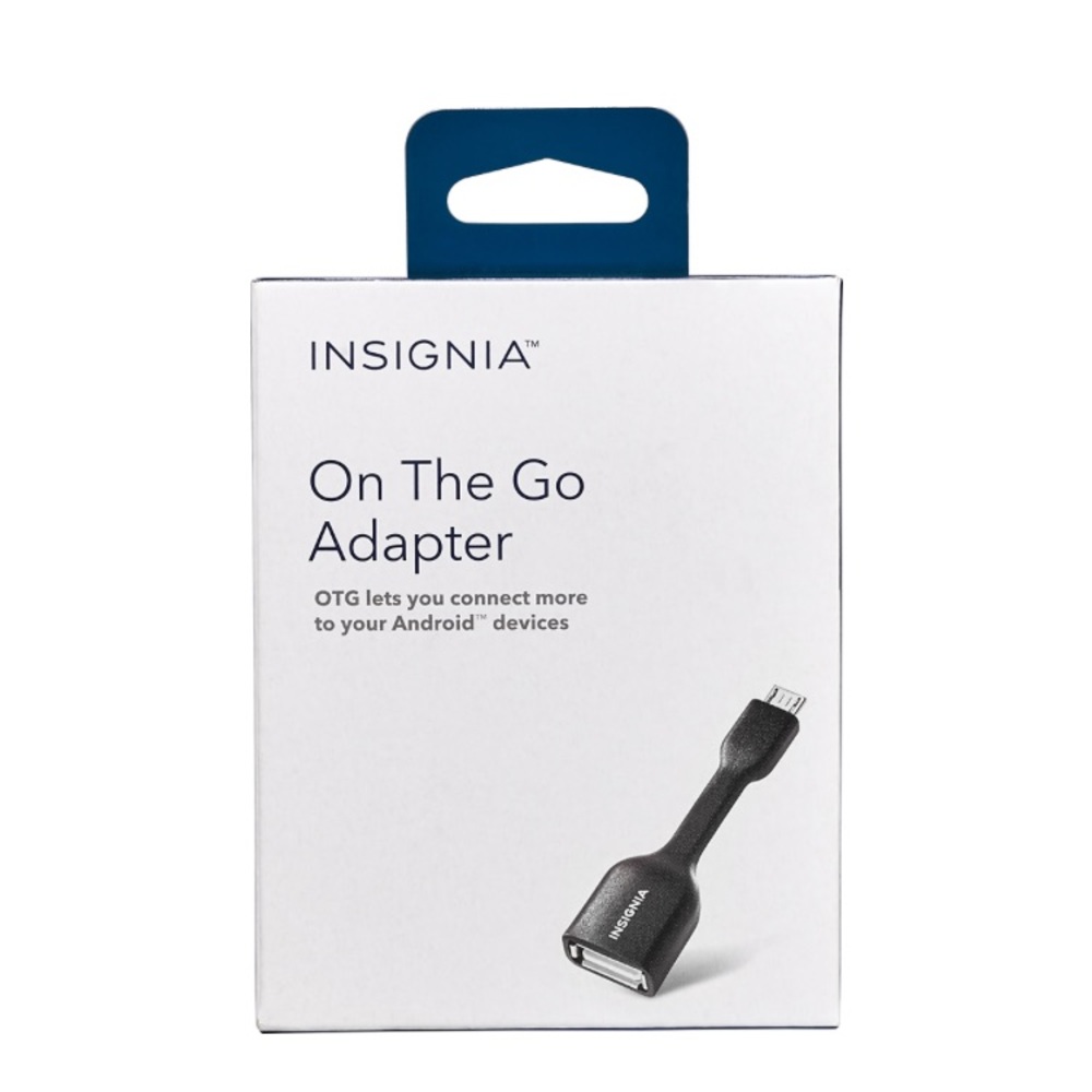Insignia™ - OTG (On The Go) Micro USB-to-USB Type-A Adapter Cable - Black